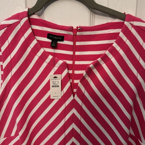Talbots Pink and White Striped Dress - Picture 3 of 8